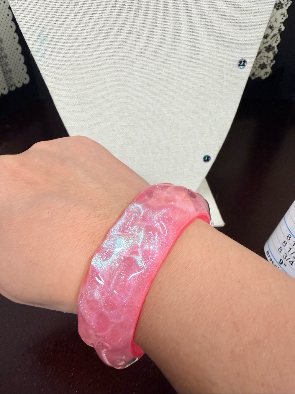 Pink Iridescent acrylic Fashion Bracelet